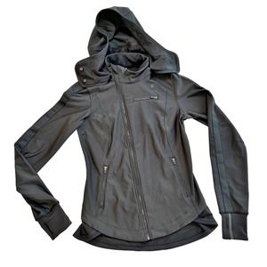 Lululemon | Jacket Keep It Up Black Water Repellant Hooded Womens Coat | size 4